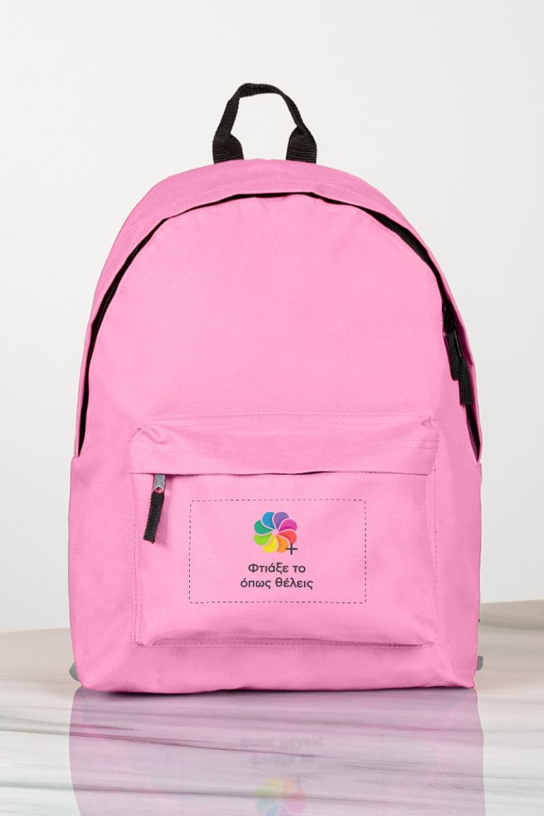 Τσάντα Πλάτης Backpack με Εκτύπωση σε Ροζ Χρώμα