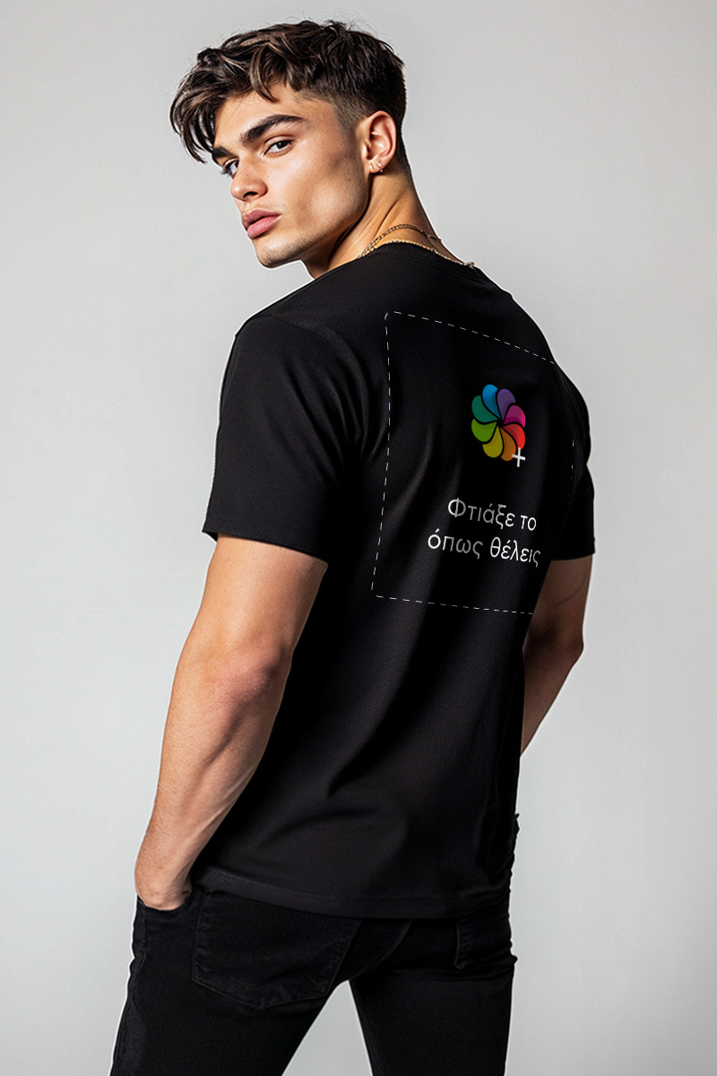 Sol's Imperial 11500 – Premium Ανδρική Μαύρη Μπλούζα T-Shirt με Εκτύπωση στην Πλάτη & το Στήθος