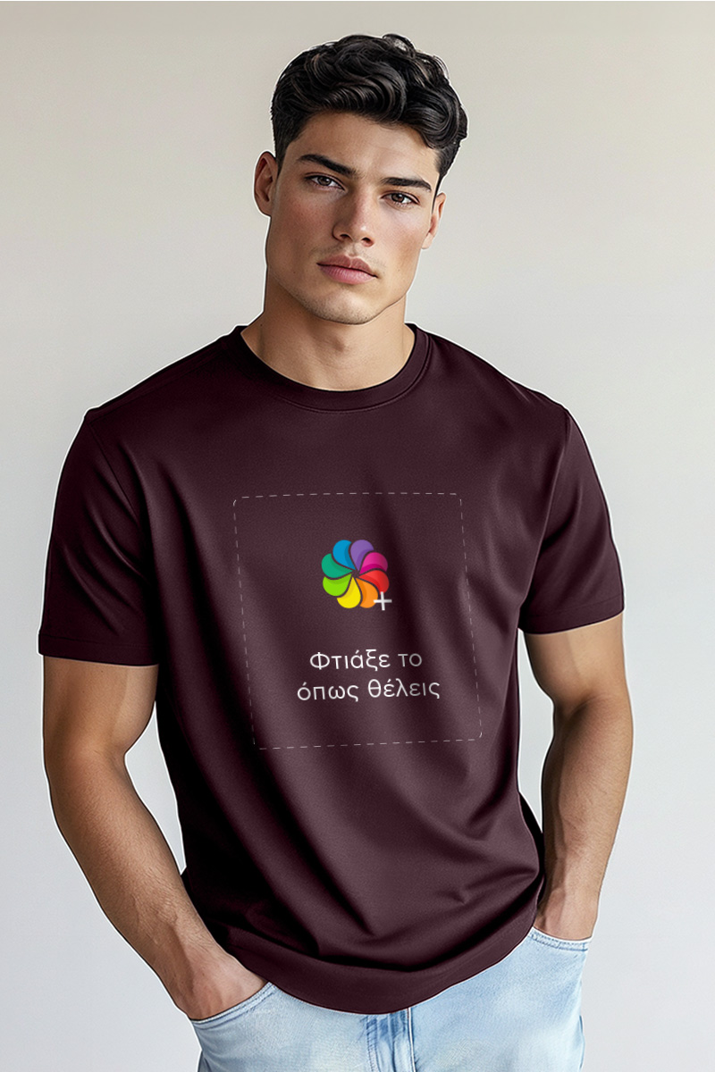 Sol's Imperial Ανδρικό T-Shirt | Μπορντώ Μπλούζα με Εκτύπωση