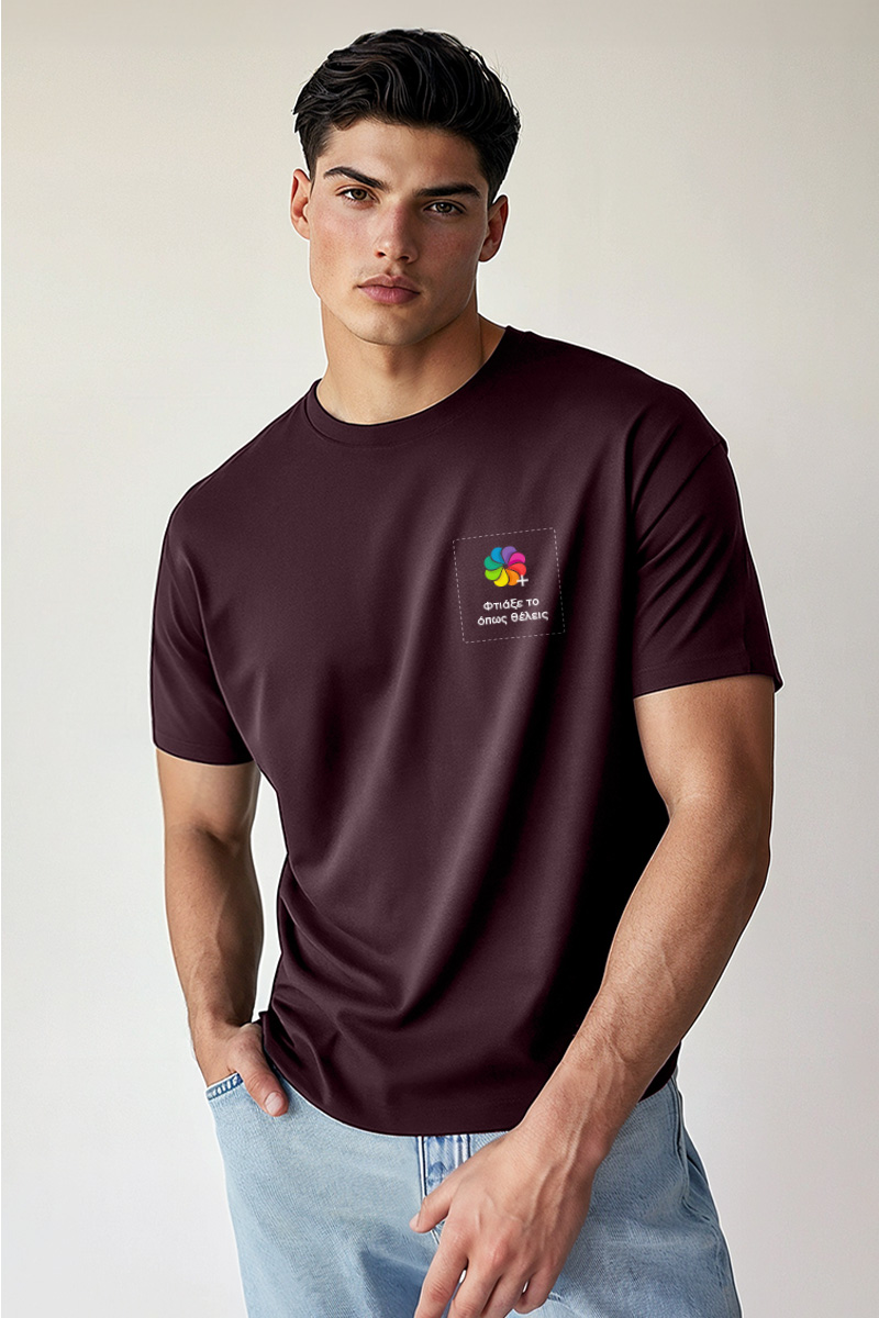 Sol's Imperial Ανδρικό T-Shirt | Μπορντώ με Εκτύπωση στο Στήθος