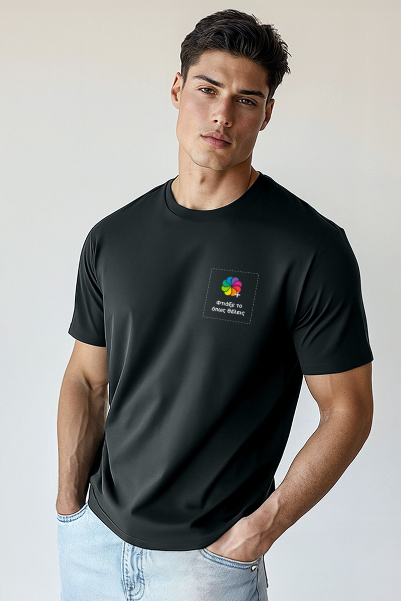 Sol's Imperial Ανδρικό T-Shirt | Σκούρο Γκρι με Εκτύπωση στο Στήθος
