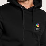 Ανδρικό Μαύρο Φούτερ με Κουκούλα & Εκτύπωση στο Στήθος