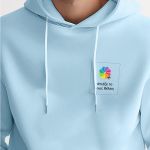 Ανδρικό Γαλάζιο Φούτερ με Κουκούλα & Εκτύπωση στο Στήθος