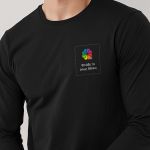 Sol's Imperial Μακρυμάνικο Μαύρο T-Shirt με Εκτύπωση Στήθους