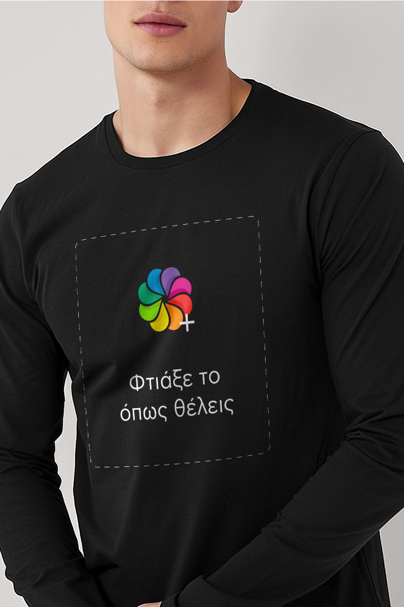 Sol's Imperial Μακρυμάνικο T-Shirt με Εκτύπωση, Μαύρο Χρώμα