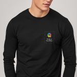 Sol's Imperial Μακρυμάνικο Μαύρο T-Shirt με Εκτύπωση σε Πλάτη