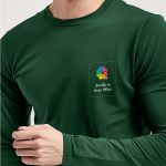Sol's Imperial Μακρυμάνικο Πράσινο T-Shirt με Εκτύπωση Στήθους