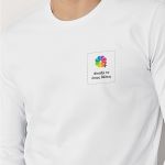 Sol's Imperial Μακρυμάνικο Λευκό T-Shirt με Εκτύπωση στο Στήθος