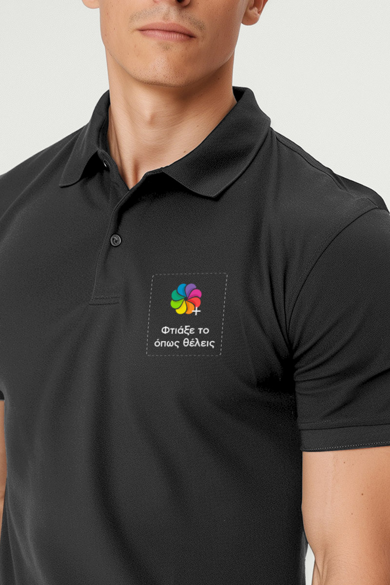 Sol's Perfect Man Ανδρικό Σκούρο Γκρι Polo με Λογότυπο & Εκτύπωση