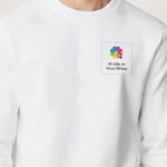 Ανδρικό Φούτερ σε Λευκό Χρώμα με Εκτύπωση στο Στήθος