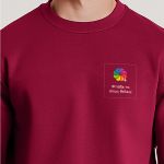 Ανδρικό Φούτερ σε Μπορντώ Χρώμα με Εκτύπωση στο Στήθος