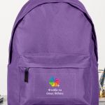 Τσάντα Πλάτης Backpack με Εκτύπωση σε Μωβ Χρώμα