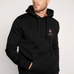 Ανδρικό Μαύρο Φούτερ με Κουκούλα & Εκτύπωση στο Στήθος