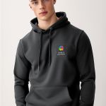 Ανδρικό Γκρι Φούτερ με Κουκούλα & Εκτύπωση στο Στήθος