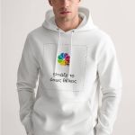 Ανδρικό Λευκό Φούτερ με Κουκούλα & Εκτύπωση Σχεδίου