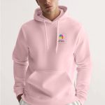 Ανδρικό Ροζ Φούτερ με Κουκούλα & Εκτύπωση στο Στήθος
