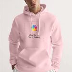 Ανδρικό Ροζ Φούτερ με Κουκούλα & Εκτύπωση Σχεδίου