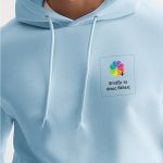 Ανδρικό Γαλάζιο Φούτερ με Κουκούλα & Εκτύπωση στην Πλάτη