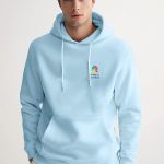 Ανδρικό Γαλάζιο Φούτερ με Κουκούλα & Εκτύπωση στο Στήθος