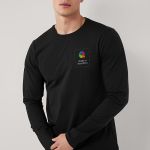Sol's Imperial Μακρυμάνικο Μαύρο T-Shirt με Εκτύπωση Στήθους