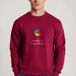 Ανδρικό Φούτερ σε Μπορντώ Χρώμα με Εκτύπωση Σχεδίου