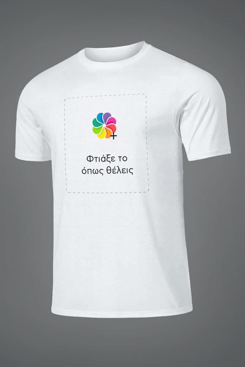 Sol's Sprint Unisex Αθλητικό Λευκό T-Shirt με Εκτύπωση
