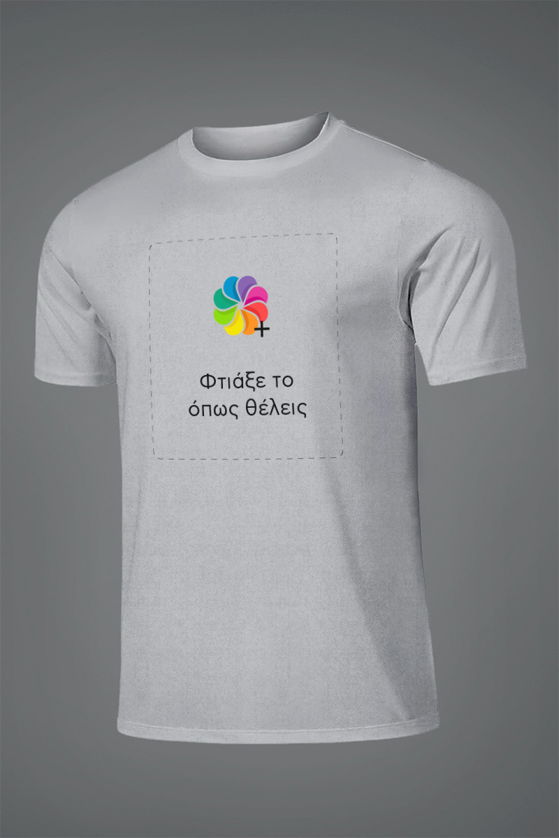 Sol's Sprint Unisex Αθλητικό Γκρι T-Shirt με Εκτύπωση