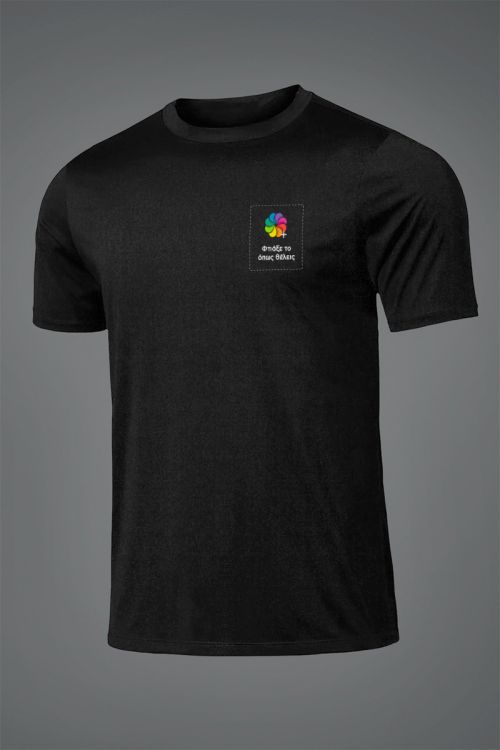 Sol's Sprint Unisex Αθλητική Μαύρη Μπλούζα με Εκτύπωση
