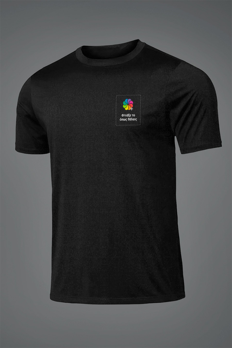Sol's Sprint Unisex Αθλητική Μαύρη Μπλούζα με Εκτύπωση