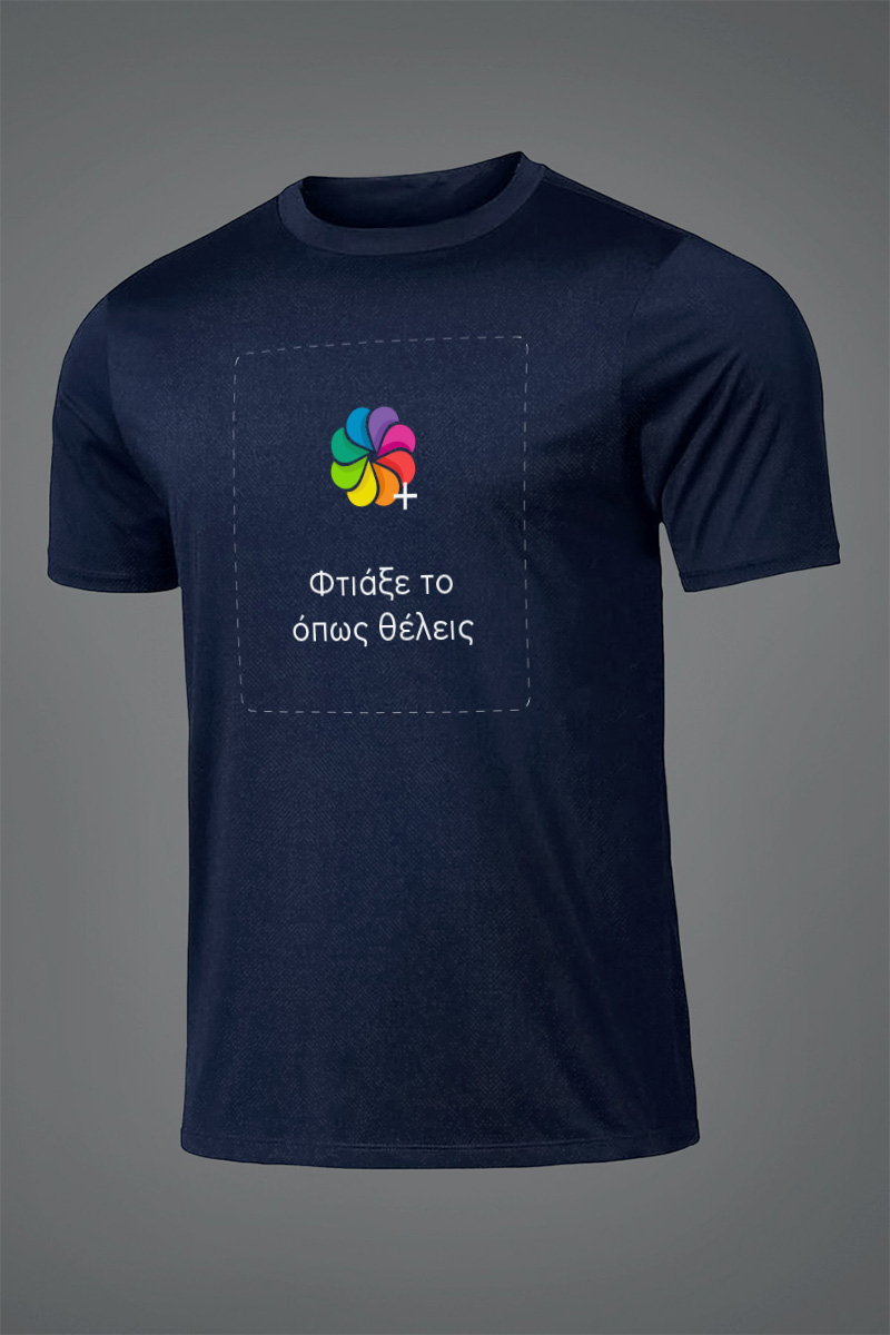 Sol's Sprint Unisex Αθλητικό Μπλε T-Shirt με Εκτύπωση