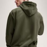 Ανδρικό Χακί Γκρι Φούτερ με Κουκούλα & Εκτύπωση Σχεδίου