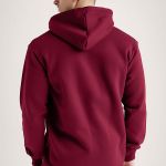 Ανδρικό Μπορντώ Φούτερ με Κουκούλα & Εκτύπωση στο Στήθος