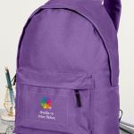 Τσάντα Πλάτης Backpack με Εκτύπωση σε Μωβ Χρώμα