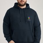 Ανδρικό Μπλε Φούτερ με Κουκούλα & Εκτύπωση στο Στήθος