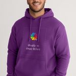 Ανδρικό Μωβ Φούτερ με Κουκούλα & Εκτύπωση Σχεδίου