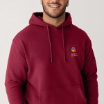 Ανδρικό Μπορντώ Φούτερ με Κουκούλα & Εκτύπωση στο Στήθος