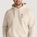 Ανδρικό Εκρού Φούτερ με Κουκούλα & Εκτύπωση στο Στήθος