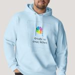 Ανδρικό Γαλάζιο Φούτερ με Κουκούλα & Εκτύπωση Σχεδίου