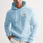 Ανδρικό Γαλάζιο Φούτερ με Κουκούλα & Εκτύπωση στην Πλάτη