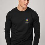 Sol's Imperial Μακρυμάνικο Μαύρο T-Shirt με Εκτύπωση σε Πλάτη