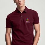 Sol's Perfect Man Ανδρικό Μπορντώ Polo με Λογότυπο & Εκτύπωση