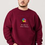 Ανδρικό Φούτερ σε Μπορντώ Χρώμα με Εκτύπωση Σχεδίου