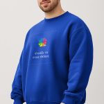 Ανδρικό Φούτερ σε Μπλε Χρώμα με Εκτύπωση Σχεδίου