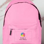 Τσάντα Πλάτης Backpack με Εκτύπωση σε Ροζ Χρώμα