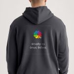 Ζακέτα Φούτερ σε Γκρι Χρώμα με Εκτύπωση σε Πλάτη και Στήθος