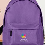 Τσάντα Πλάτης Backpack με Εκτύπωση σε Μωβ Χρώμα
