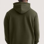 Ανδρικό Χακί Γκρι Φούτερ με Κουκούλα & Εκτύπωση Σχεδίου