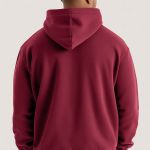 Ανδρικό Μπορντώ Φούτερ με Κουκούλα & Εκτύπωση στο Στήθος