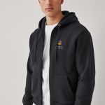 Ζακέτα Φούτερ σε Γκρι Χρώμα με Εκτύπωση σε Πλάτη και Στήθος