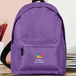 Τσάντα Πλάτης Backpack με Εκτύπωση σε Μωβ Χρώμα